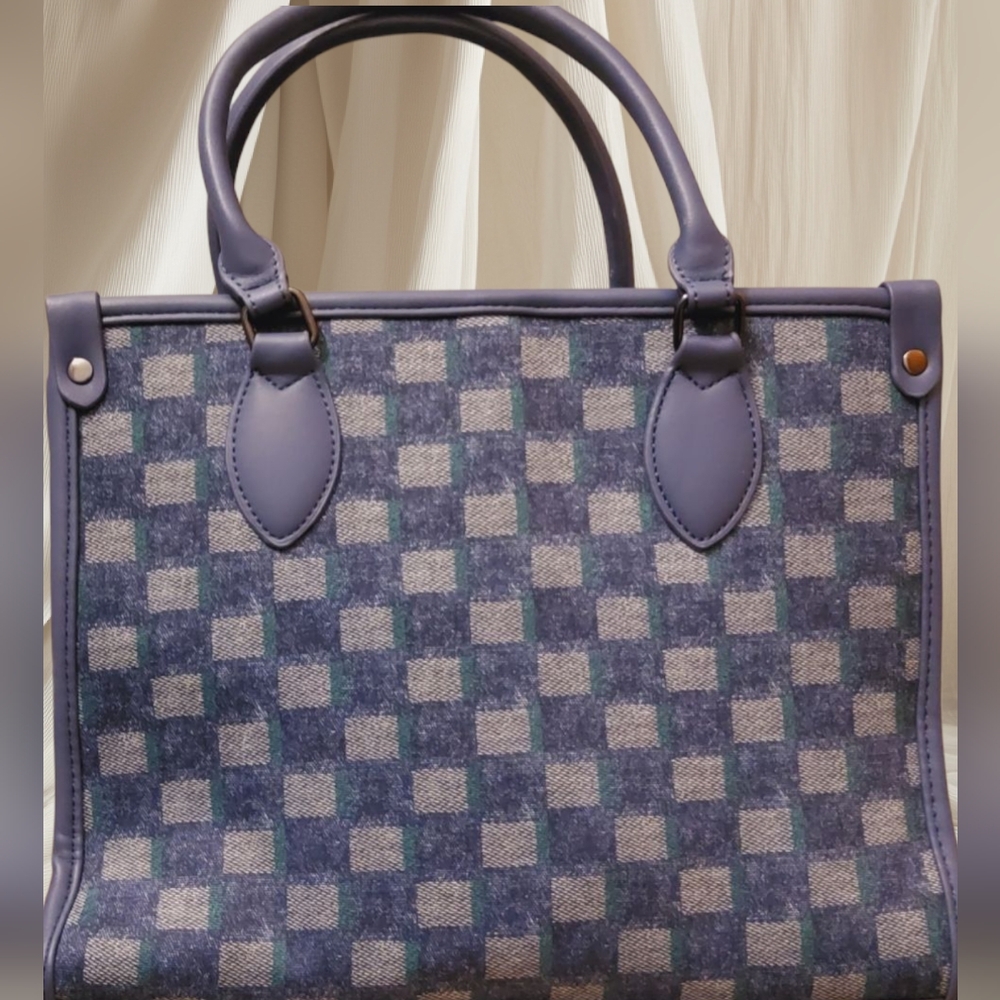 🔥Blue & Green Checkered Handbag🔥